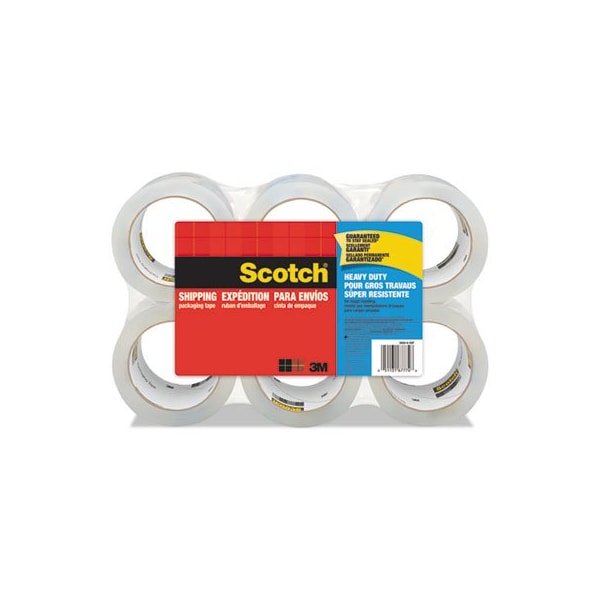 Scotch, 3850 Heavy-Duty Packaging Tape, 3In Core, 1.88In X 54.6 Yds, Clear, 6/Pack