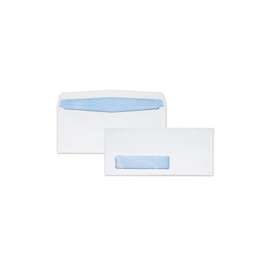 QualityPrk, WINDOW ENVELOPE, #9, COMMERCIAL FLAP, GUMMED CLOSURE, 3.88 X 8.88, WHITE, 500PK