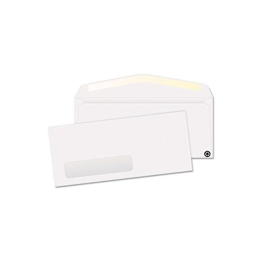 QualityPrk, WINDOW ENVELOPE, #10, COMMERCIAL FLAP, GUMMED CLOSURE, 4.13 X 9.5, WHITE, 500PK