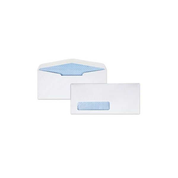 QualityPrk, WINDOW ENVELOPE, #10, BANKERS FLAP, GUMMED CLOSURE, 4.13 X 9.5, WHITE, 500PK
