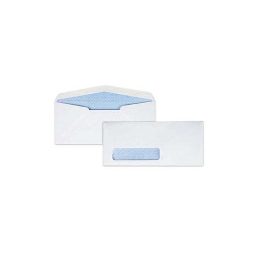 QualityPrk, WINDOW ENVELOPE, #10, BANKERS FLAP, GUMMED CLOSURE, 4.13 X 9.5, WHITE, 500PK