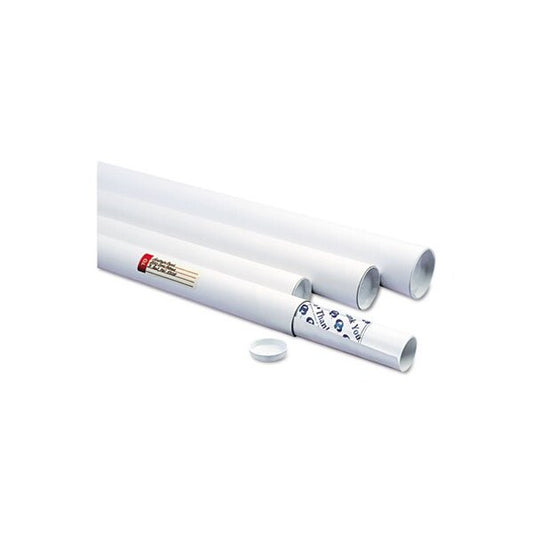 QualityPrk, WHITE MAILING TUBES, 24in LONG, 3in DIAMETER, WHITE, 25PK