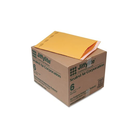AA-Sealed Air Jiffylite&#174; Self Seal Mailer, #6, 12-1/2in x 19in, Golden Brown, 50PK