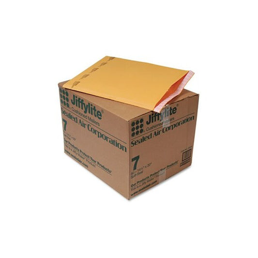 AA-Sealed Air Jiffylite&#174; Self Seal Mailer, #7, 14-1/2in x 20in, Golden Brown, 50PK