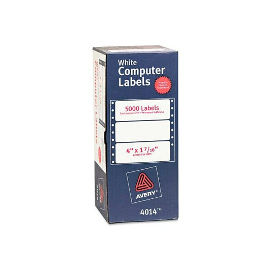 Avery¬Æ Dot Matrix Printer Address Labels, 1 Across, 1-7/16 x 4, White, 5000/Box