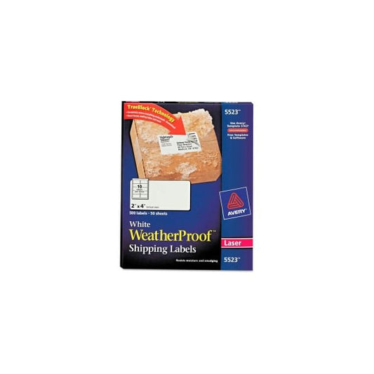 LABEL, WETHRPRF, WH, 500PK