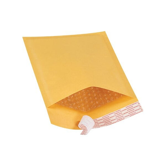 6 x 10'' Kraft #0 Self-Seal Bubble Mailers, 250PK