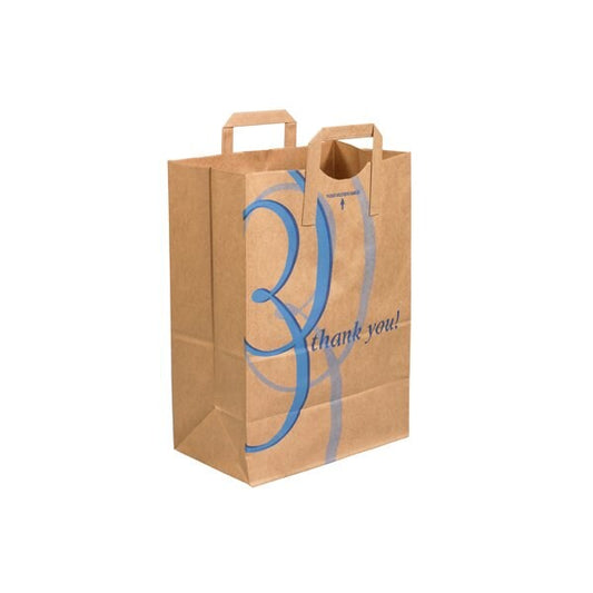 12 x 7 x 17'' - ''Thank You'' Flat Handle Grocery Bags, 300PK