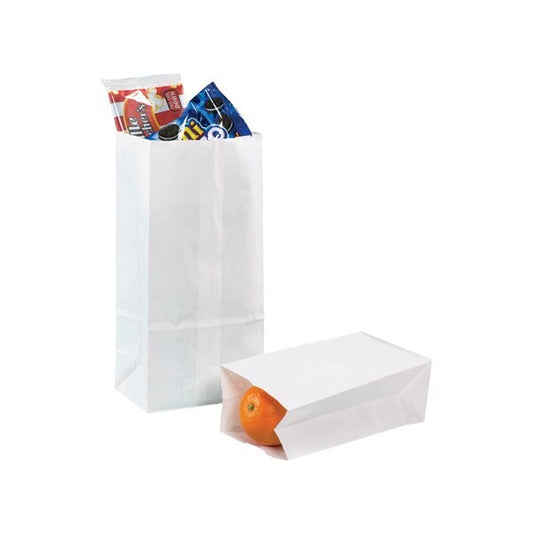 7 3/4 x 4 3/4 x 16'' White Grocery Bags, 500PK