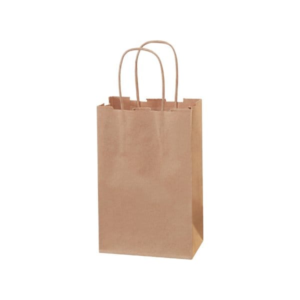 5-1/2 x 3 1/4 x 8-3/8'' Kraft Paper Shopping Bags, 250PK