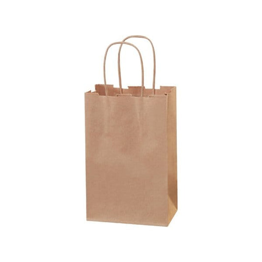 5-1/2 x 3 1/4 x 8-3/8'' Kraft Paper Shopping Bags, 250PK