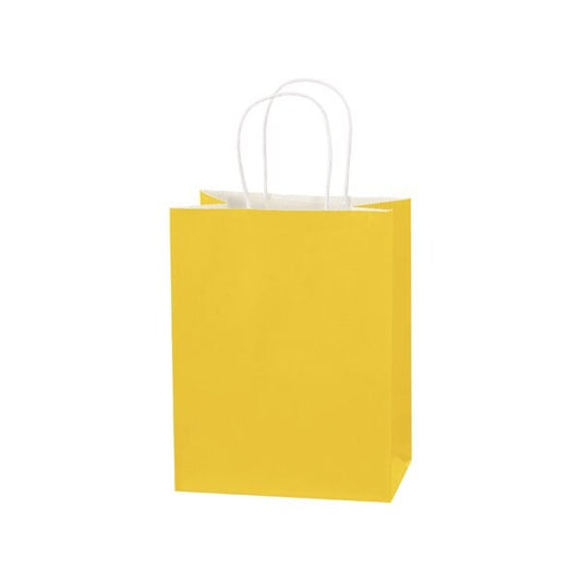 8 x 4-1/2 x 10 1/4'' Buttercup Tinted Shopping Bags, 250PK