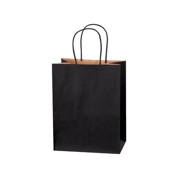 8 x 4-1/2 x 10 1/4'' Black Tinted Shopping Bags, 250PK