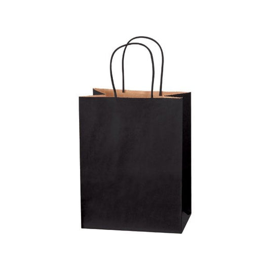 8 x 4-1/2 x 10 1/4'' Black Tinted Shopping Bags, 250PK