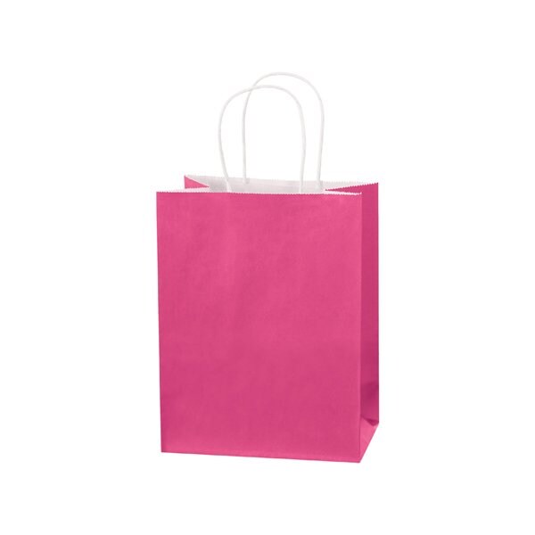 8 x 4-1/2 x 10 1/4'' Cerise Tinted Shopping Bags, 250PK