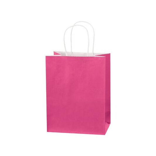 8 x 4-1/2 x 10 1/4'' Cerise Tinted Shopping Bags, 250PK