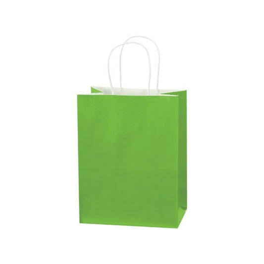 8 x 4-1/2 x 10 1/4'' Citrus Green Tinted Shopping Bags, 250PK