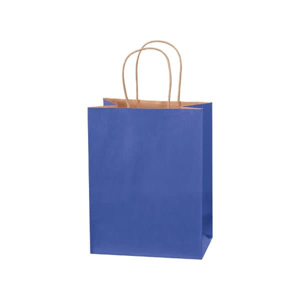 8 x 4-1/2 x 10 1/4'' Parade Blue Tinted Shopping Bags, 250PK