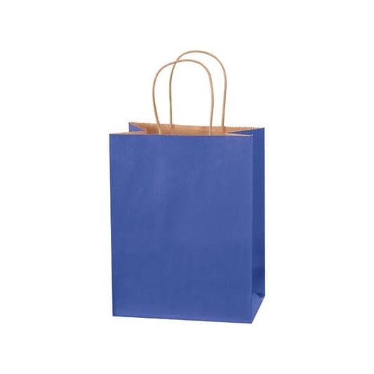 8 x 4-1/2 x 10 1/4'' Parade Blue Tinted Shopping Bags, 250PK
