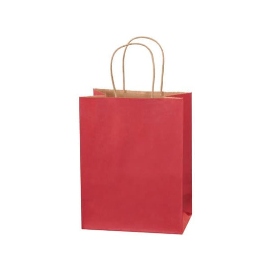 8 x 4-1/2 x 10 1/4'' Scarlet Tinted Shopping Bags, 250PK