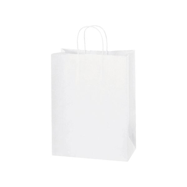 10 x 5 x 13'' White Paper Shopping Bags, 250PK
