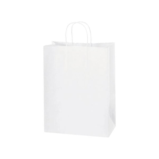 10 x 5 x 13'' White Paper Shopping Bags, 250PK