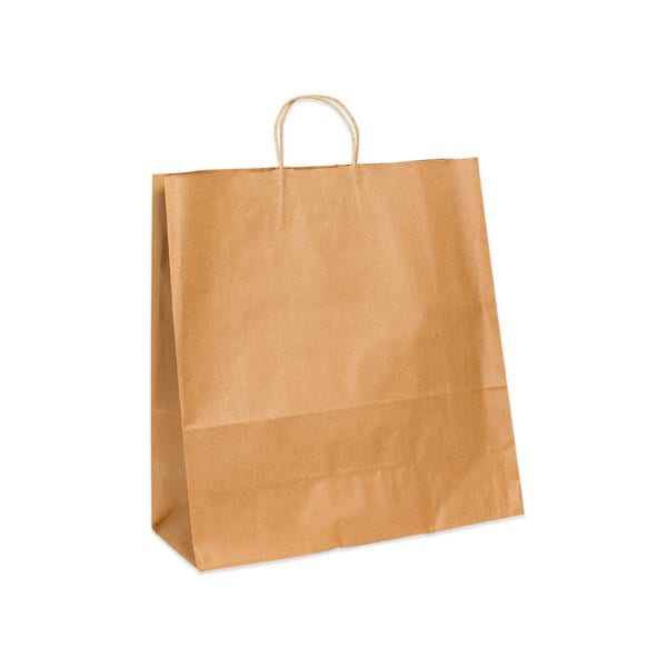 13 x 6 x 15 3/4'' Kraft Paper Shopping Bags, 250PK