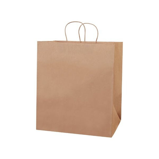 14-1/2 x 9 x 16 1/4'' Kraft Paper Shopping Bags, 200PK