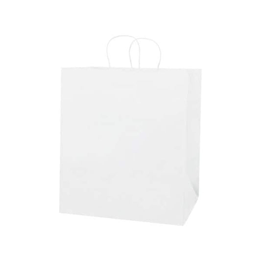 14-1/2 x 9 x 16 1/4'' White Paper Shopping Bags, 200PK