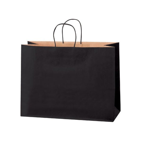 16 x 6 x 12'' Black Tinted Shopping Bags, 250PK