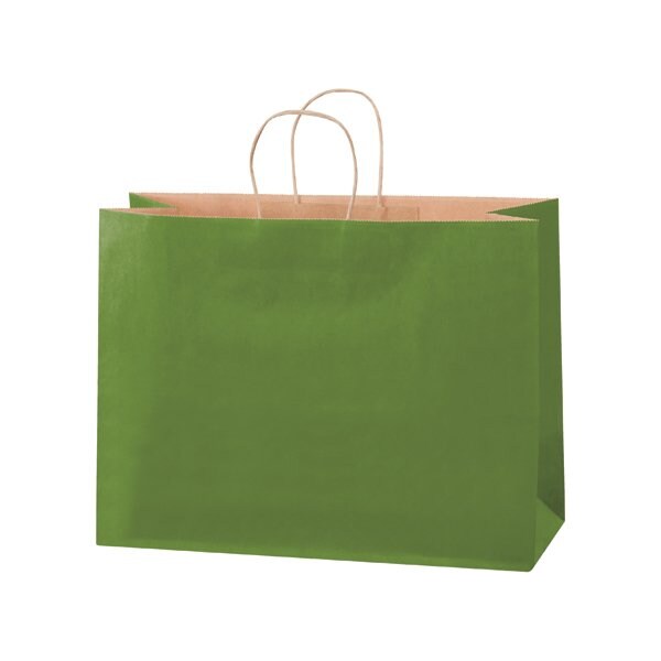 16 x 6 x 12'' Green Tea Tinted Shopping Bags, 250PK