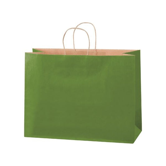 16 x 6 x 12'' Green Tea Tinted Shopping Bags, 250PK