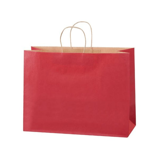 16 x 6 x 12'' Scarlet Tinted Shopping Bags, 250PK