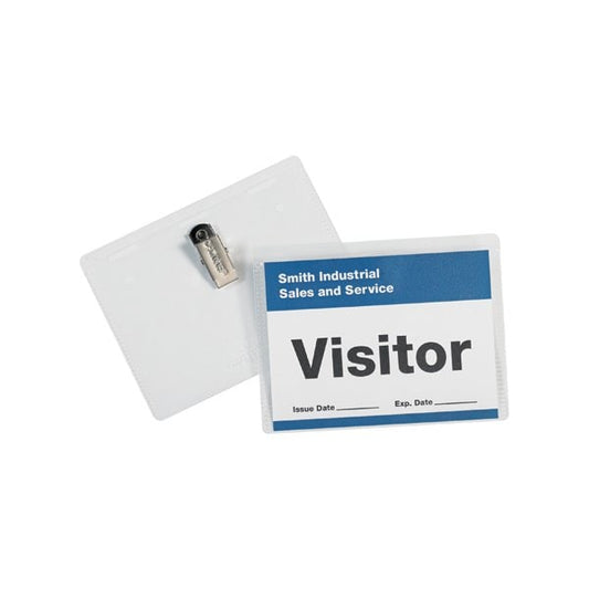 4 x 3'' Clip-On Badge Holders, 50PK