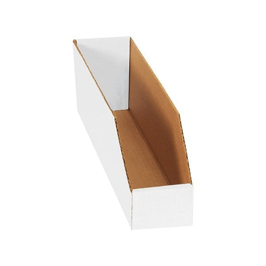 3 x 18 x 4-1/2'' White Bin Boxes, 25PK