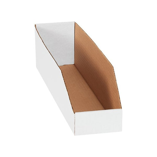 4 x 18 x 4-1/2 White Bin Boxes, 50PK