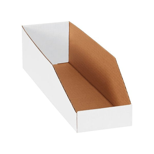 5 x 18 x 4-1/2'' White Bin Boxes, 50PK