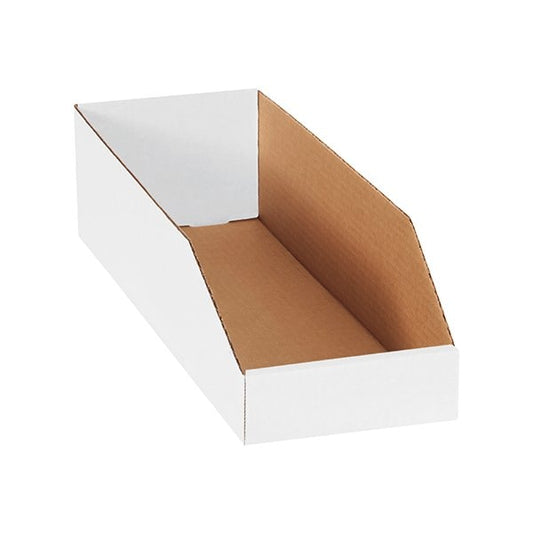 6 x 18 x 4-1/2'' White Bin Boxes, 50PK