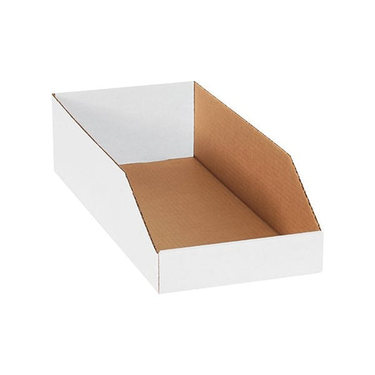 8 x 18 x 4-1/2'' White Bin Boxes, 50PK