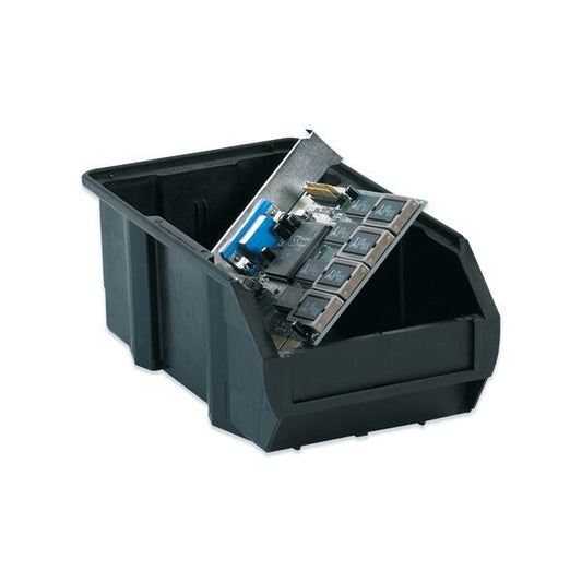 7-3/8 x 4 1/8 x 3'' Black Conductive Bin Boxes, 24PK