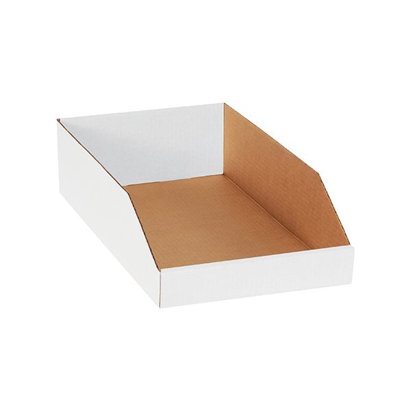 10 x 18 x 4-1/2'' White Bin Boxes, 25PK