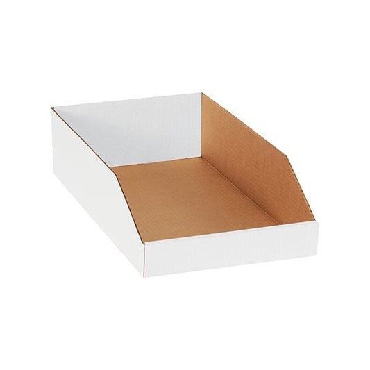 10 x 18 x 4-1/2'' White Bin Boxes, 25PK