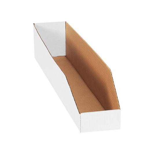 4 x 24 x 4-1/2'' White Bin Boxes, 50PK