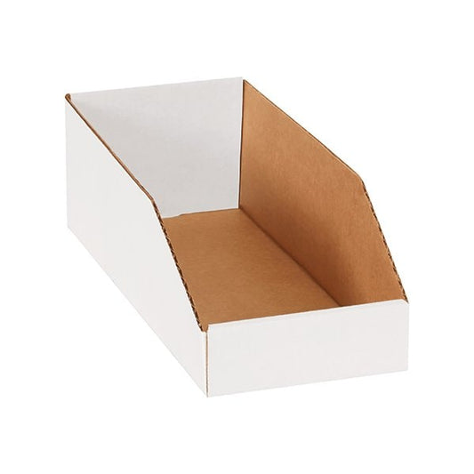 6 x 15 x 4-1/2'' White Bin Boxes, 50PK