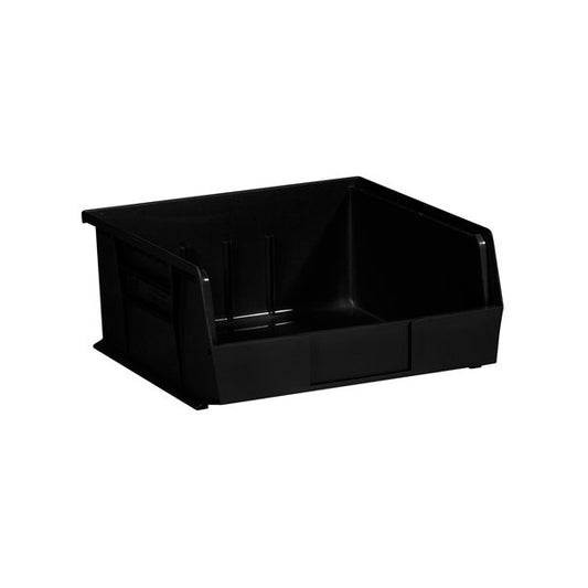 10-7/8 x 11 x 5'' Black Plastic Stack & Hang Bin Boxes, 6PK