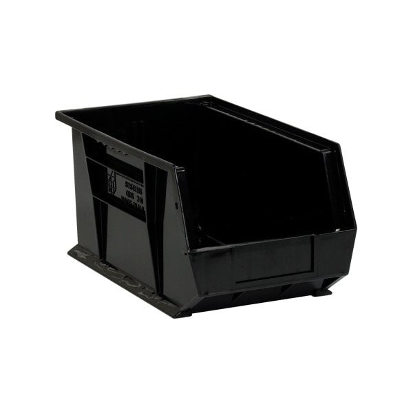 14 3/4 x 8 1/4 x 7'' Black Plastic Stack & Hang Bin Boxes, 12PK