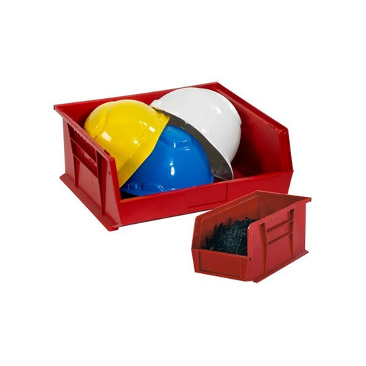 10 3/4 x 8 1/4 x 7'' Red Plastic Stack & Hang Bin Boxes, 6PK