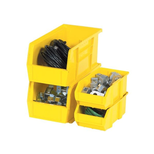 10 3/4 x 8 1/4 x 7'' Yellow Plastic Stack & Hang Bin Boxes, 6PK