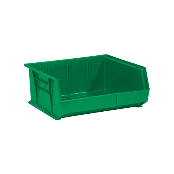 14 3/4 x 16-1/2 x 7'' Green Plastic Stack & Hang Bin Boxes, 6PK
