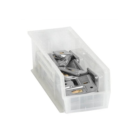 14 3/4 x 5-1/2 x 5'' Clear Plastic Stack & Hang Bin Boxes, 12PK